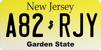 NJ license plate A82RJY