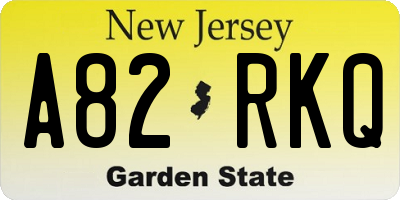 NJ license plate A82RKQ