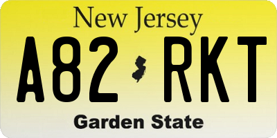 NJ license plate A82RKT