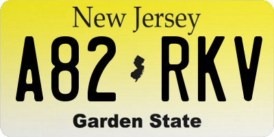 NJ license plate A82RKV