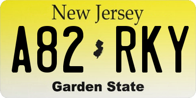 NJ license plate A82RKY