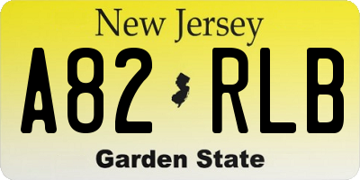 NJ license plate A82RLB