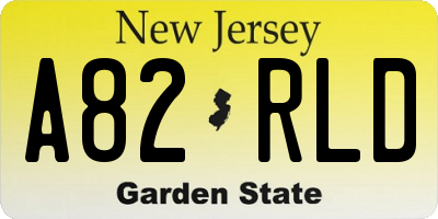 NJ license plate A82RLD