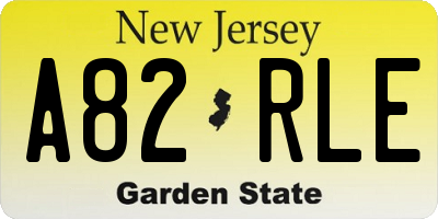 NJ license plate A82RLE