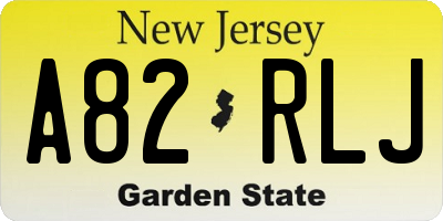 NJ license plate A82RLJ