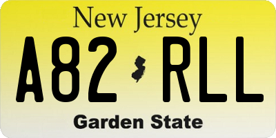 NJ license plate A82RLL