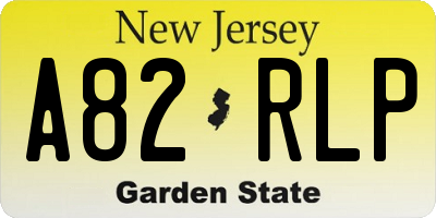 NJ license plate A82RLP