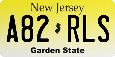 NJ license plate A82RLS