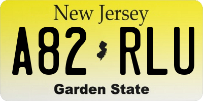 NJ license plate A82RLU