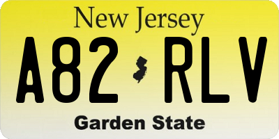 NJ license plate A82RLV