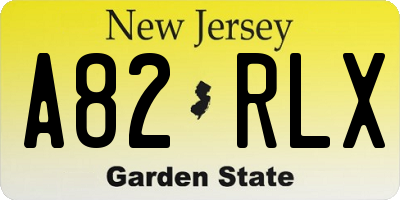 NJ license plate A82RLX