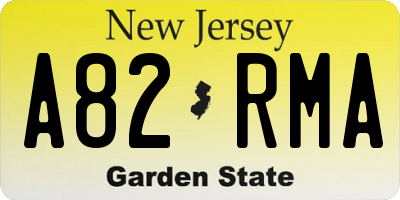 NJ license plate A82RMA