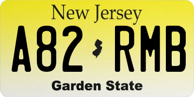 NJ license plate A82RMB