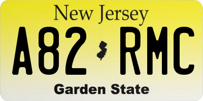 NJ license plate A82RMC