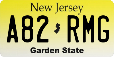 NJ license plate A82RMG