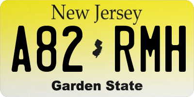 NJ license plate A82RMH