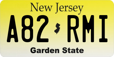 NJ license plate A82RMI