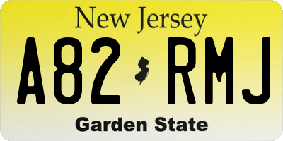 NJ license plate A82RMJ