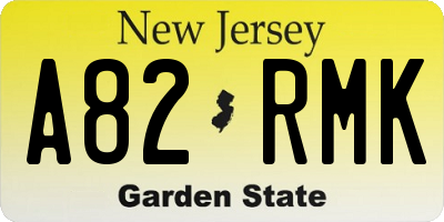 NJ license plate A82RMK