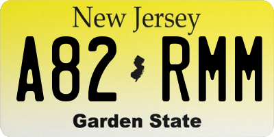 NJ license plate A82RMM