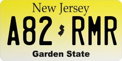 NJ license plate A82RMR