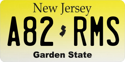 NJ license plate A82RMS