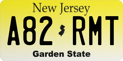 NJ license plate A82RMT