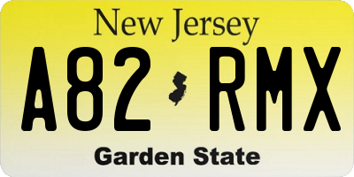 NJ license plate A82RMX