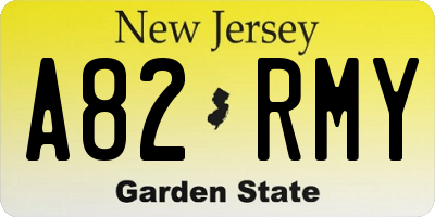 NJ license plate A82RMY