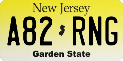 NJ license plate A82RNG