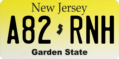 NJ license plate A82RNH