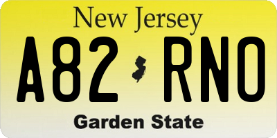 NJ license plate A82RNO