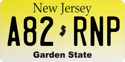 NJ license plate A82RNP