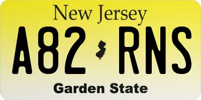NJ license plate A82RNS