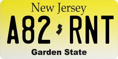 NJ license plate A82RNT