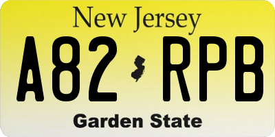 NJ license plate A82RPB