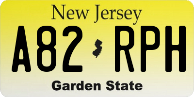 NJ license plate A82RPH