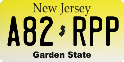 NJ license plate A82RPP