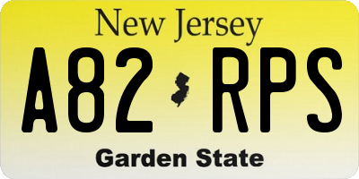 NJ license plate A82RPS