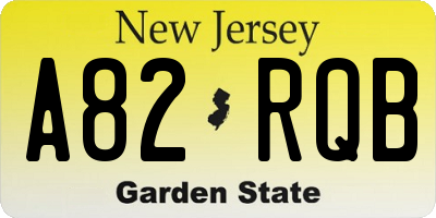 NJ license plate A82RQB