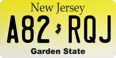 NJ license plate A82RQJ