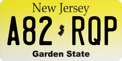 NJ license plate A82RQP