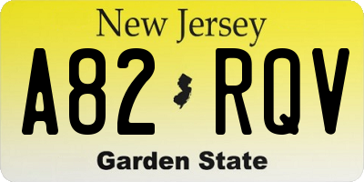 NJ license plate A82RQV