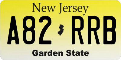 NJ license plate A82RRB