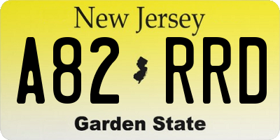 NJ license plate A82RRD
