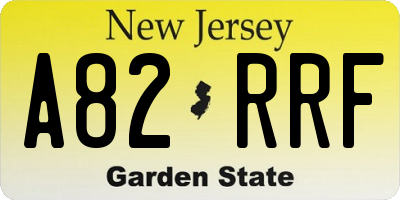 NJ license plate A82RRF