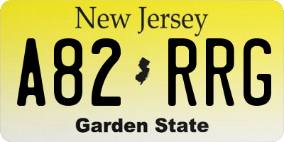 NJ license plate A82RRG