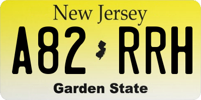 NJ license plate A82RRH