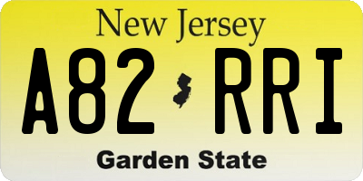 NJ license plate A82RRI