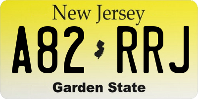NJ license plate A82RRJ